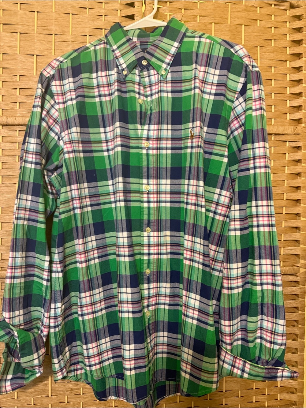 Ralph Lauren Green and Navy Plaid Button-Down Shirt